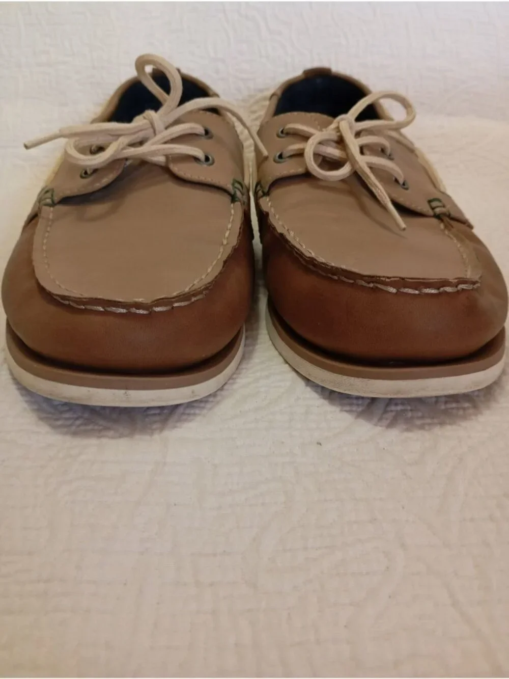 Call It Spring Mens Tan & Brown Boat Shoes Size 10 Lace-Up Casual Loafers